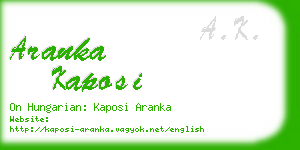 aranka kaposi business card